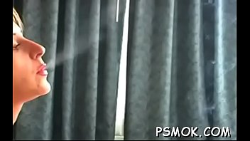 Pretty sweetheart smokes alone