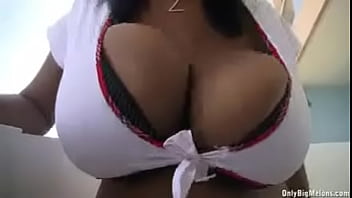 Ebony shows her massive tits