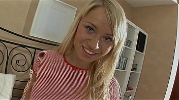 Blonde college girl in her first time sex on camera