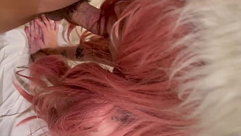 Straight jacket babe with pink hair