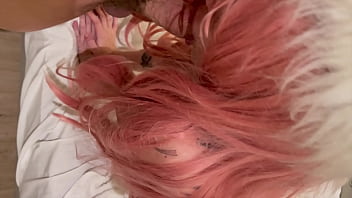 Straight jacket babe with pink hair