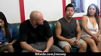 Sexy exhibitionist gfs are paid cash for some public fucking 7