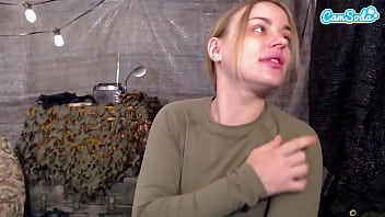 Naughty big booty solider moans and pleasures herself on cam