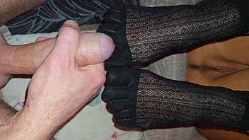 Stepmom fucks in socks with five fingers