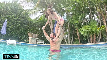 Poolside slut gets some sun and cock