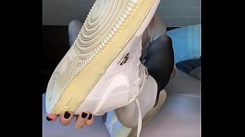 #blacknails #feet #feetworld #fetish #nylonfeets #nylonfetısh #nikeairforce #nylontights Girl #on thumbnail