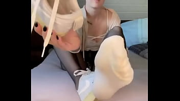 #blacknails #feet #feetworld #fetish #nylonfeets #nylonfetısh #nikeairforce #nylontights Girl #on thumbnail