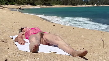 Having fun one morning at polo beach on the north shore of oahu