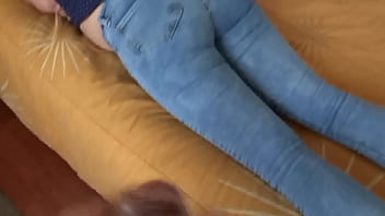 I finish masturbating and raise my jeans so my stepson can cum in my ass