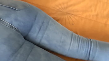 I finish masturbating and raise my jeans so my stepson can cum in my ass