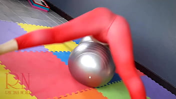 Hot Yoga In Red Leggins thumbnail