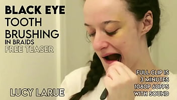 Black eye tooth brushing in braids Black eye tooth brushing in braids
