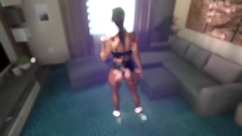 Busty tanned lara croft in provocative lingerie can do more than rob a tombs