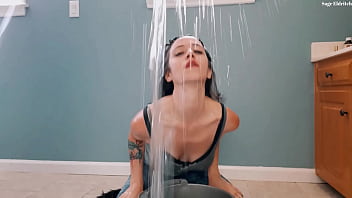 Sage eldritch flipping her wet hair in wet clothes