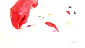 Latex sex goddess's self spanking and masturbation solo