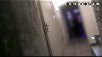 Blonde slut in the club flashed her tits and anal pounded