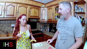 Fun scene done in the kitchen with fruit and dildos