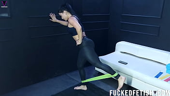 Curvy darkhair big ass sportwear