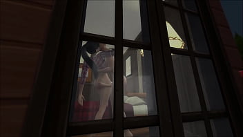 Cuckold voyeur view through window