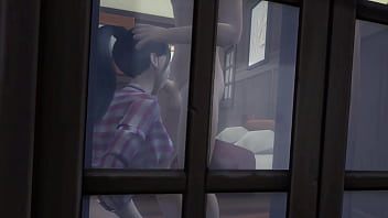 Cuckold voyeur view through window