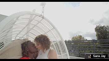 Second round sara jay fucks & milks freaky t bbc on the balcony