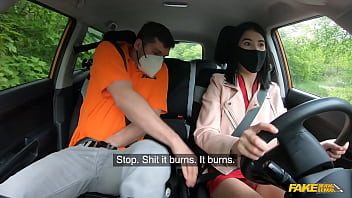 Fake driving school help my cock is on fire