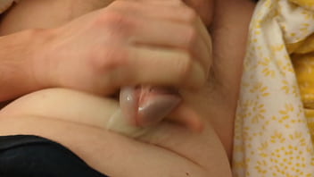 Bigdickduder horny boy jerks off big lubed cock twice