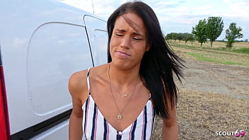 German brown skin latina secretary give boss a risky outdoor no condom fuck and let him cum on her nice ass