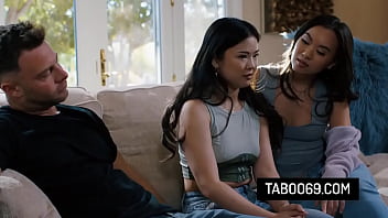 Asian teen discovers bdsm sex tape from neighbors