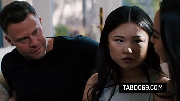 Asian teen discovers bdsm sex tape from neighbors