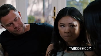 Asian teen discovers bdsm sex tape from neighbors