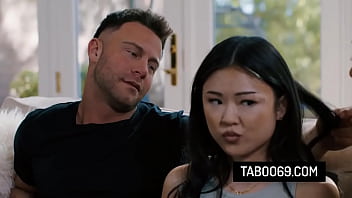 Asian teen discovers bdsm sex tape from neighbors