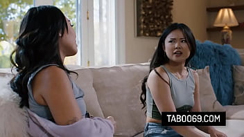 Asian teen discovers bdsm sex tape from neighbors