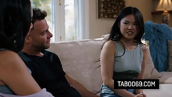 Asian teen discovers bdsm sex tape from neighbors