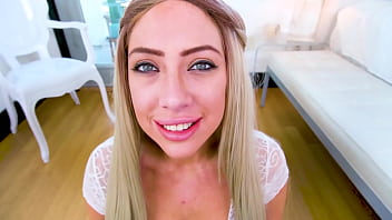 Sunny chase sexy big natural tits blonde no hands huge cock pov blowjob and cum swallow