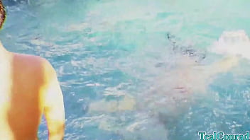 Teal conrad got her tits & mouth spermed by seth tyler on a float