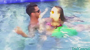 Teal conrad got her tits & mouth spermed by seth tyler on a float