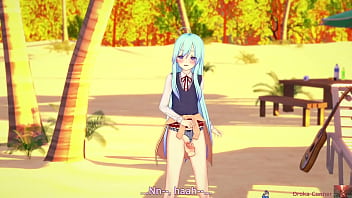 Sex at the beach young cute 19 year old blue haired girl fucked hard missionairy in koikatsu