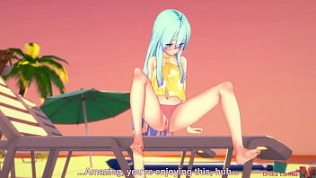 Sex at the beach young cute 19 year old blue haired girl fucked hard missionairy in koikatsu