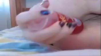 Amateur cute brunette bottle in arse webcam show