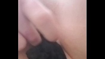 Slut ordered to fill pussy with panties