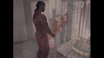 Getting steamy with daddy in the bathroom