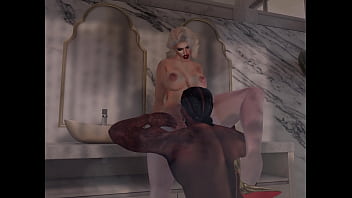 Getting steamy with daddy in the bathroom