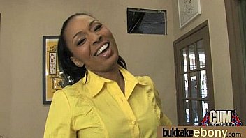 Ebony gang bang and cum feeding 1