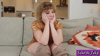 Sassy sara jay gotta take her thong off to dildo fuck herself better