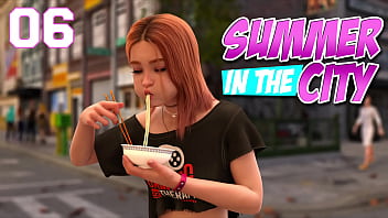 Summer in the city #06 petite red head eating ramen