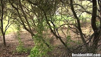 Busty milf fucks in the woods