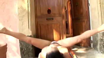 Busty babe with hot legs & feet