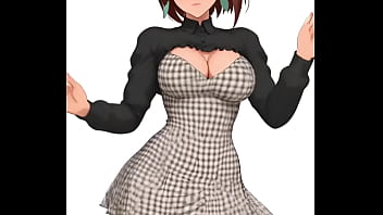 Momo ayase del anime dan da dan bailando alegre