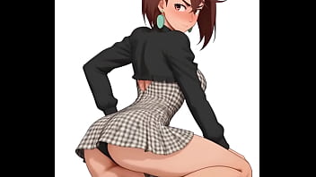 Momo ayase del anime dan da dan bailando alegre